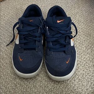 Nike Kids Dark Blue and Orange Sneakers